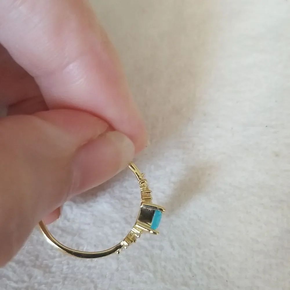 Rectangular size 8 ring ocean blue - Picture 4 of 10